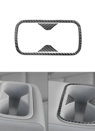 Carbon Fiber Rear Cup Holder Outer Frame Cover Trim For Nissan Altima 2019-2022
