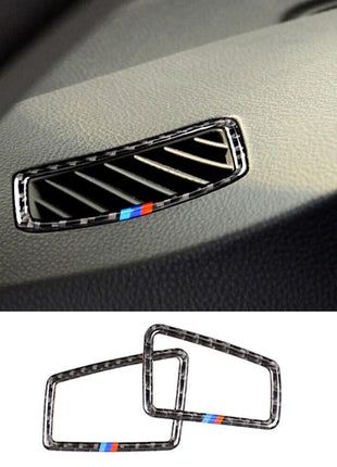 2闂佺厧顕悧姝況bon Fiber Dashboard Side Air Vent Outlet Cover For Bmw 3 Series E90 2005-12