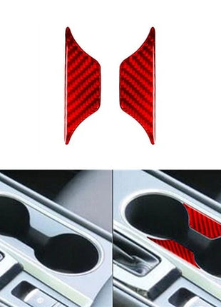 Red Carbon Fiber Water Cup Holder Inner Cover Trim For Nissan Altima 2019-2022