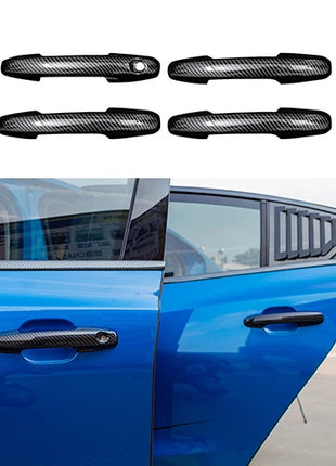For Ford Focus 2019-2020 Door Handle Exterior Side Cover Trim 4pcs Carbon Fiber