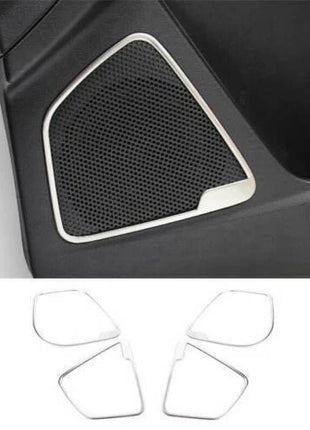 Inner Door Speaker Frame Cover Trim Silver Steel Fit For Ford Focus 12-18 4PCS