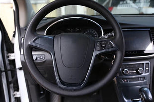 Fit For Buick Encore 2016-2018 Carbon Fiber Steering Wheel Cover Decor Trim 1pcs