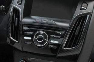 Carbon Fiber 2012-2018 2PCS For Ford Focus Central Console Air Outlet Vent Trim