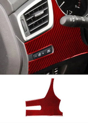Red Carbon Fiber Headlight Adjusts Panel Trim Cover For Nissan Rogue 2014-2016