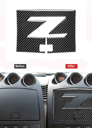 Fit For Nissan 350Z 2003-2009 Carbon Fiber Interior Navigation Panel Trim Cover