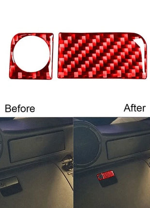 Red Carbon Fiber Rear Storage Box Locker Trim Cover For Nissan 350z 2003-2005