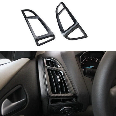 ABS carbon fiber console L&R air outlet vent trim For 2012-2018 Ford Focus ST RS