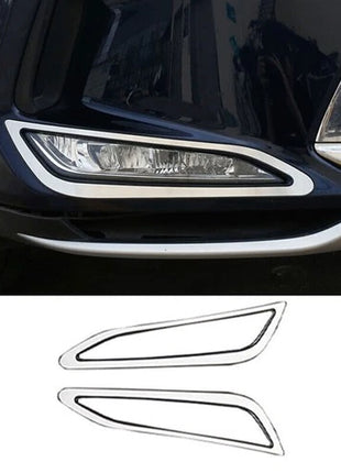 2P Chrome Steel Exterior Front Fog Light Frame Trim For Lexus RX350 450h 2020-22