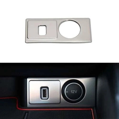 Steel USB Trim Frame 1pcs Silver For Ford Focus ST RS 2019-2020 Front Row