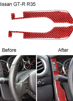 Red Carbon Fiber Speedmeter Instrument Cover Trim For Nissan GT-R R35 2008-2016
