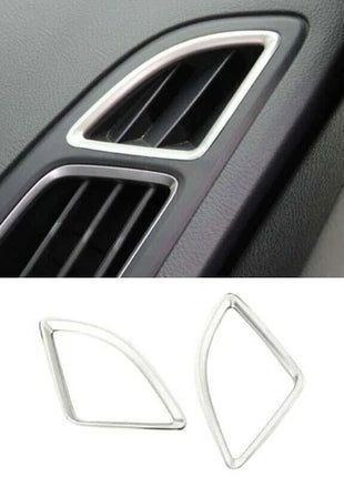 Steel Air Conditioning Air Outlet Vent Trim 2PCS 2015-2018 Silver For Ford Focus