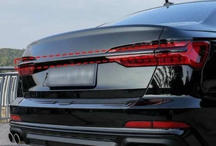 For Audi A6 C8 2019-23 Black Titanium Rear Door Trunk Cover & Tail Light Trim 3x