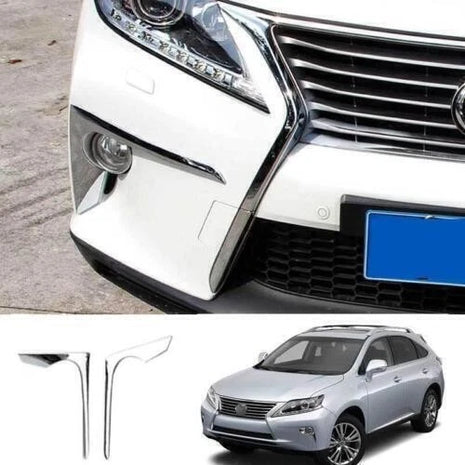 For Lexus RX350 450h 2013-15 F Sport Chrome Front Bumper Fog Light Strip Trim 2X