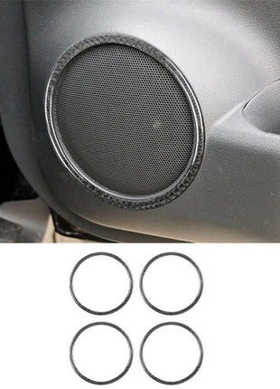 4Pcs Carbon Fiber Door Speaker Ring Cover Trim For Nissan Rogue 2014-2016