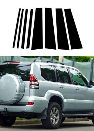 8P Gloss Black Pillar Posts Covers Window Door Trim For Lexus GX470 J120 2003-09