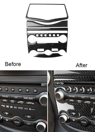 5Pcs Carbon Fiber Conditioner Control Panel Cover Trim For Nissan 370Z 2009-2020