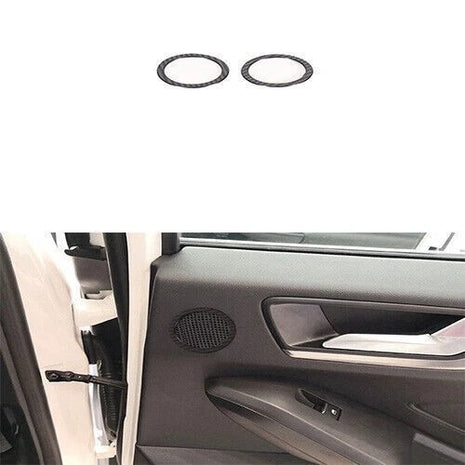 steel Rear Inner door speaker ring cover For 2019-2020 Ford Focus carbon fiber