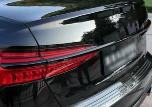 For Audi A6 C8 2019-23 Black Titanium Rear Door Trunk Cover & Tail Light Trim 3x