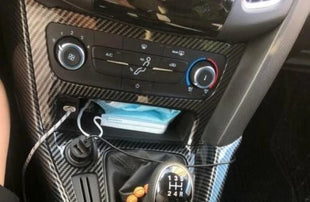 2012-2018 1PCS Central Console AC Switch Panel Trim For Ford Focus Carbon Fiber
