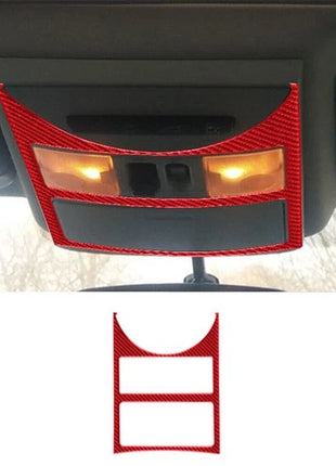 Red Carbon Fiber Ceiling Light Frame Trim Cover For Nissan Quest 2004-2006 TypeB