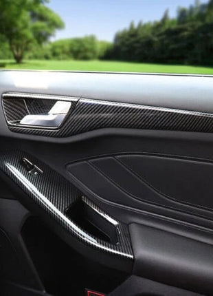 Fit for Ford Focus 2019-2020 Carbon Fiber 4pcs Inner Door Bowl Cover Decoration