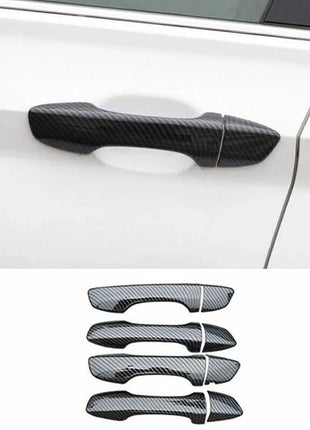 For Volkswagen Jetta Mk7 19-21 Carbon Fiber Style Exterior Side Door Handle Trim