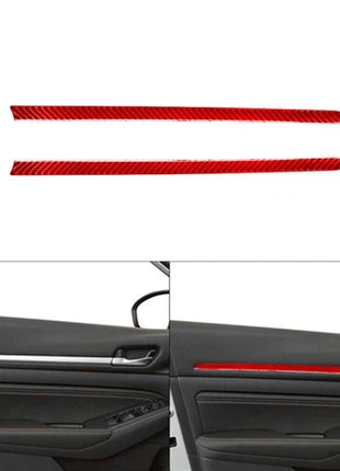 Red Carbon Fiber Front Door Panel Strips Cover Trim For Nissan Altima 2019-2022