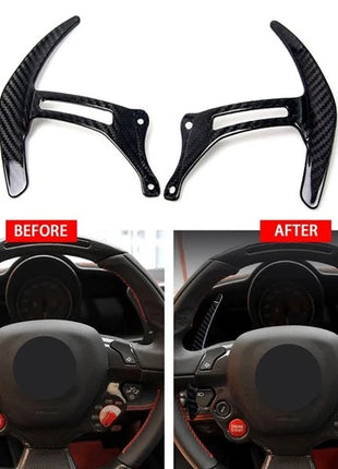 2pcs Real Carbon Fiber Steering Wheel Paddle Shifter Extension for Ferrari F8