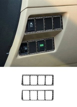 2x Carbon Fiber Front Door Mode Switch Cover Trim For Nissan Rogue 2014-2016