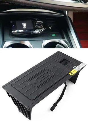 For Bmw 7 Series F01 F02 2016-2019 Black Wireless Charger Pad Panel Phone Holder