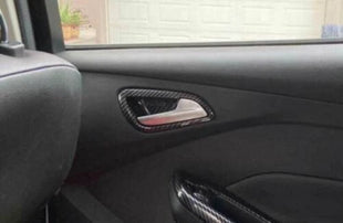 Carbon Fiber 4PCS Handle Frame Trim Inner Door For Ford Focus ST RS 2012-2014