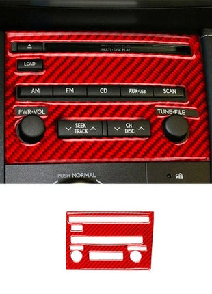 Red Carbon Fiber Center Console CD Panel Trim Cover For Lexus CT200h 2011-2017