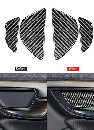 Carbon Fiber Interior Door Dowl's Decorative Cover Trim For Volvo V60 2010-2017