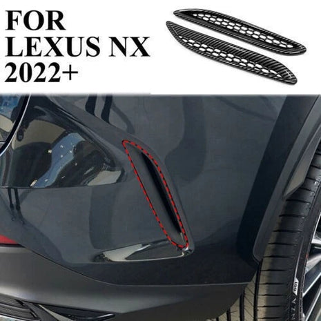 ABS Carbon Fiber Rear Bumper Air Vent Out Cover Trim For 22-23 Lexus NX 250 350