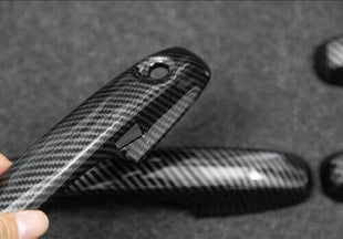 For Ford Focus 2019-2020 Door Handle Exterior Side Cover Trim 4pcs Carbon Fiber