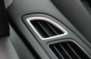 Steel Air Conditioning Air Outlet Vent Trim 2PCS 2015-2018 Silver For Ford Focus
