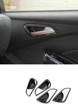 Carbon Fiber 4PCS Handle Frame Trim Inner Door For Ford Focus ST RS 2012-2014