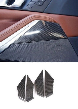 Real Carbon Fiber Inner Door Panel Cover Trim For BMW X5 X6 X7 G05 G07 2019-2021
