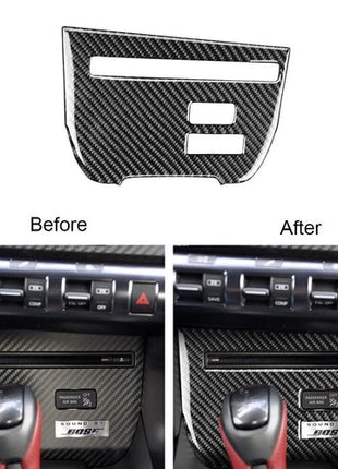 Carbon Fiber CD Player Control Panel Cover Trim For Nissan GT-R R35 Type A