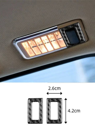 2闂佺厧顕悧姝況bon Fiber Roof Rear Reading Light Lamp Ring Cover For Bmw X3 E83 2004-2010