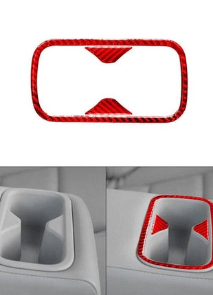 Red Carbon Fiber Rear Cup Holder Frame Cover Trim For Nissan Altima 2019-2022