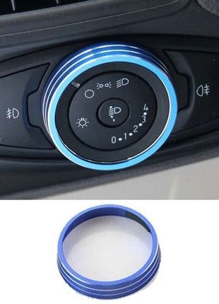 Blue For Ford Focus ST RS 2015-18 Headlight Switch Control Button Trim Aluminum