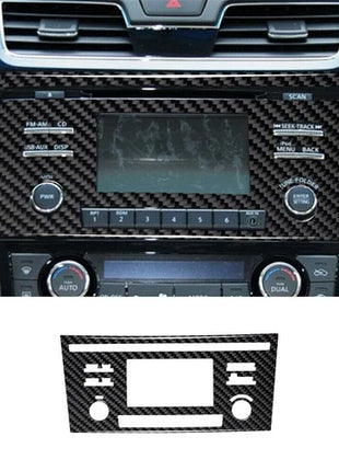Carbon Fiber Center Console CD Panel Cover Trim For Nissan Altima 2013-2015 TypA