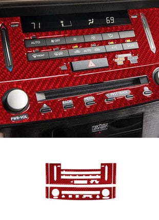 Red Carbon Fiber Central CD & A/C Panel Trim For Lexus RC300 350 200T 2015-2020