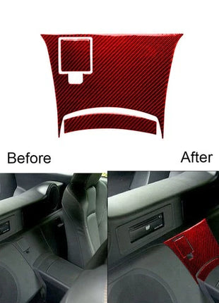 3Pcs Red Carbon Fiber Center Control Trim Cover Sticker For Nissan 350Z 2006-09
