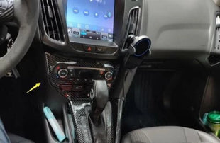 1PCS Central Console AC Switch Panel Trim Carbon Fiber 2012-2014 For Ford Focus