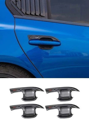 Exterior Side Door Bowl Fit for Ford Focus 2019-2020 Cover Trim 4pc Carbon Fiber