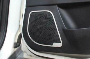 Inner Door Speaker Frame Cover Trim Silver Steel Fit For Ford Focus 12-18 4PCS
