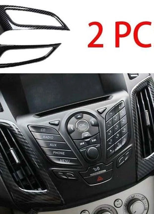 Carbon Fiber 2012-2018 2PCS For Ford Focus Central Console Air Outlet Vent Trim