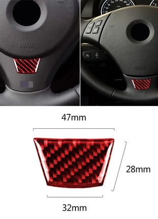 For Bmw 3 Series E90 E92 2005-12 Red Carbon Fiber Interior Steering Wheel Cover